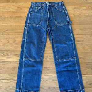 High-Rise Women's Denim Carpenter Jeans in Blue